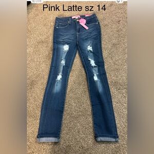 Distressed Blue Jeans by PINK LATTE SZ 14